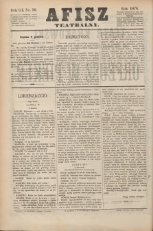 Afisz Teatralny.R.3, nr 56 (4 grudnia 1874) + dod.