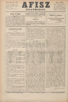 Afisz Teatralny.R.3, nr 79 (12 lutego 1874) + dod.