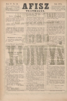 Afisz Teatralny.R.4, nr 24 (12 listopada 1874) + dod.