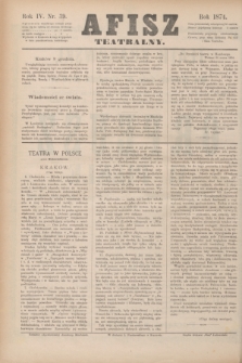 Afisz Teatralny.R.4, nr 39 (8 grudnia 1874) + dod.