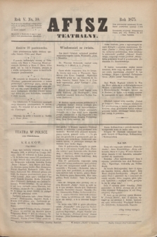 Afisz Teatralny.R.5, nr 10 (23 października 1875) + dod.