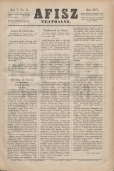 Afisz Teatralny.R.5, nr 11 (24 października 1875) + dod.