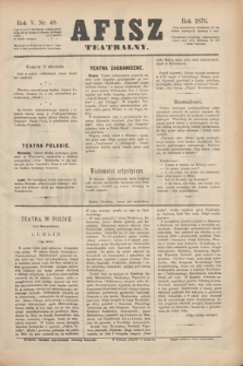 Afisz Teatralny.R.5, nr 48 (9 stycznia 1876) + dod.