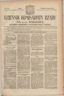 Dziennik Komisarjatu Rządu na M. St. Warszawę.R.2, nr 47 (28 lutego 1921) = nr