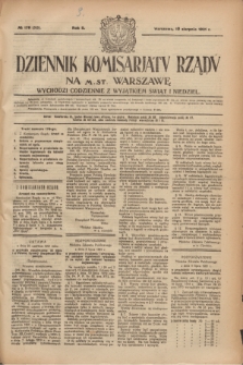 Dziennik Komisarjatu Rządu na M. St. Warszawę.R.2, № 178 (10 sierpnia 1921) = № 305