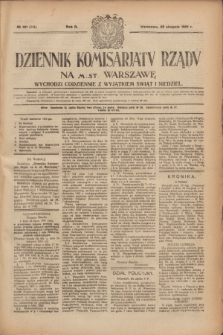 Dziennik Komisarjatu Rządu na M. St. Warszawę.R.2, № 191 (26 sierpnia 1921) = № 319