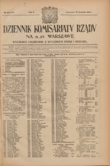 Dziennik Komisarjatu Rządu na M. St. Warszawę.R.2, № 210 (19 września 1921) = № 337