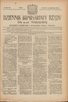 Dziennik Komisarjatu Rządu na M. St. Warszawę.R.2, № 222 (3 października 1921) = № 349