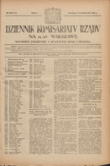 Dziennik Komisarjatu Rządu na M. St. Warszawę.R.2, № 227 (8 października 1921) = № 354