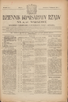 Dziennik Komisarjatu Rządu na M. St. Warszawę.R.2, № 250 (5 listopada 1921) = № 377
