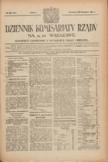 Dziennik Komisarjatu Rządu na M. St. Warszawę.R.2, № 264 (22 listopada 1921) = № 391