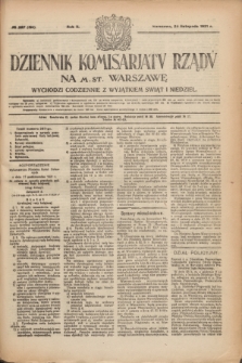Dziennik Komisarjatu Rządu na M. St. Warszawę.R.2, № 267 (25 listopada 1921) = № 394