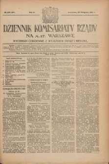 Dziennik Komisarjatu Rządu na M. St. Warszawę.R.2, № 270 (29 listopada 1921) = № 397