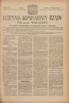 Dziennik Komisarjatu Rządu na M. St. Warszawę.R.2, № 271 (30 listopada 1921) = № 398