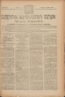 Dziennik Komisarjatu Rządu na M. St. Warszawę.R.2, № 274 (3 grudnia 1921) = № 401