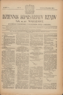 Dziennik Komisarjatu Rządu na M. St. Warszawę.R.2, № 287 (20 grudnia 1921) = № 414