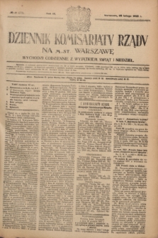 Dziennik Komisarjatu Rządu na M. St. Warszawę.R.3, № 41 (20 lutego 1922) = № 373
