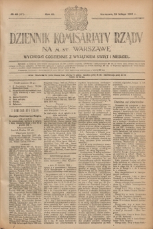 Dziennik Komisarjatu Rządu na M. St. Warszawę.R.3, № 45 (24 lutego 1922) = № 377