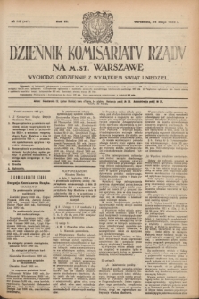 Dziennik Komisarjatu Rządu na M. St. Warszawę.R.3, № 115 (24 maja 1922) = № 447