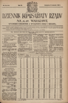 Dziennik Komisarjatu Rządu na M. St. Warszawę.R.3, № 178 (10 sierpnia 1922) = № 510