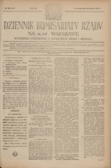 Dziennik Komisarjatu Rządu na M. St. Warszawę.R.3, № 191 (26 sierpnia 1922) = № 523