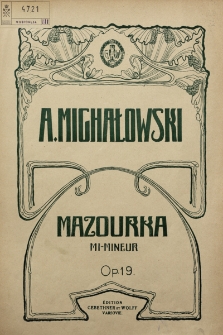 Mazourka mi-mineur : Op. 19