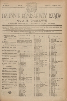 Dziennik Komisarjatu Rządu na M. St. Warszawę.R.3, № 248 (3 listopada 1922) = № 580