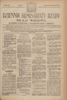 Dziennik Komisarjatu Rządu na M. St. Warszawę.R.3, № 253 (9 listopada 1922) = № 585