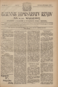 Dziennik Komisarjatu Rządu na M. St. Warszawę.R.3, № 270 (29 listopada 1922) = № 602