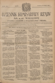 Dziennik Komisarjatu Rządu na M. St. Warszawę.R.4, № 43 (22 lutego 1923) = № 668