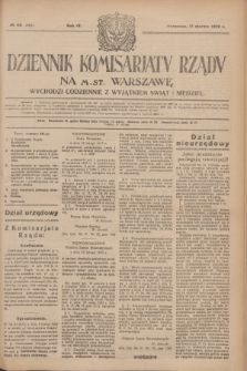 Dziennik Komisarjatu Rządu na M. St. Warszawę.R.4, № 58 (12 marca 1923) = № 683