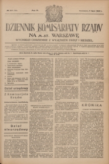 Dziennik Komisarjatu Rządu na M. St. Warszawę.R.4, № 144 (2 lipca 1923) = № 768