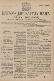 Dziennik Komisarjatu Rządu na M. St. Warszawę.R.4, № 150 (9 lipca 1923) = № 774