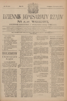 Dziennik Komisarjatu Rządu na M. St. Warszawę.R.4, № 176 (8 sierpnia 1923) = № 800
