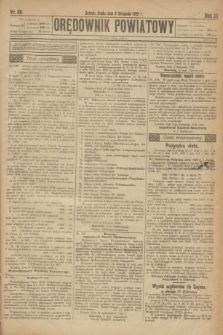 Orędownik Powiatowy. R.35, nr 89 (8 listopada 1922)