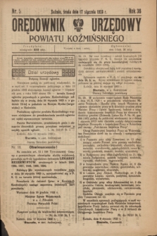 Orędownik Urzędowy Powiatu Koźmińskiego. R.36, nr 5 (17 stycznia 1923)