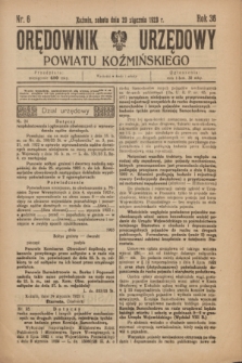 Orędownik Urzędowy Powiatu Koźmińskiego. R.36, nr 6 (20 stycznia 1923)