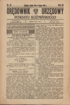 Orędownik Urzędowy Powiatu Koźmińskiego. R.36, nr 10 (3 lutego 1923)