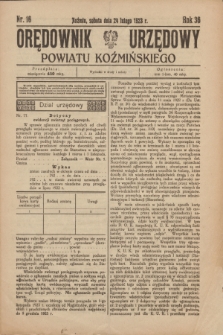 Orędownik Urzędowy Powiatu Koźmińskiego. R.36, nr 16 (24 lutego 1923) + dod.