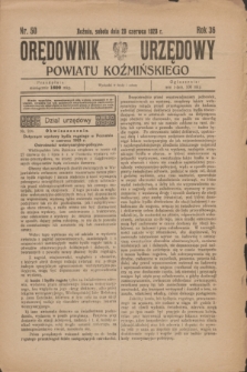 Orędownik Urzędowy Powiatu Koźmińskiego. R.36, nr 50 (23 czerwca 1923)