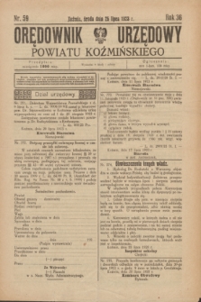Orędownik Urzędowy Powiatu Koźmińskiego. R.36, nr 59 (25 lipca 1923)