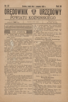 Orędownik Urzędowy Powiatu Koźmińskiego. R.36, nr 61 (1 sierpnia 1923)