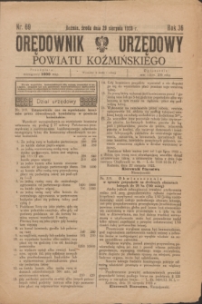 Orędownik Urzędowy Powiatu Koźmińskiego. R.36, nr 69 (29 sierpnia 1923)