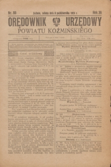Orędownik Urzędowy Powiatu Koźmińskiego. R.36, nr 80 (6 października 1923)