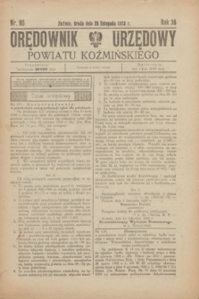 Orędownik Urzędowy Powiatu Koźmińskiego. R.36, nr 95 (28 listopada 1923)