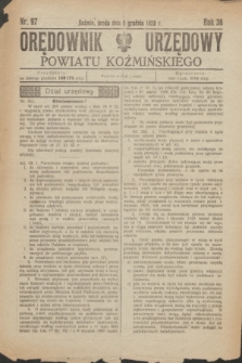 Orędownik Urzędowy Powiatu Koźmińskiego. R.36, nr 97 (5 grudnia 1923)