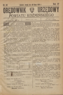 Orędownik Urzędowy Powiatu Koźmińskiego. R.37, nr 61 (30 lipca 1924)
