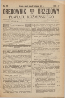 Orędownik Urzędowy Powiatu Koźmińskiego. R.37, nr 89 (8 listopada 1924)