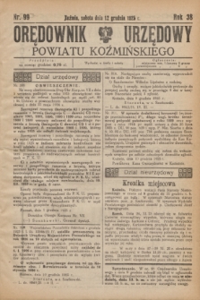 Orędownik Urzędowy Powiatu Koźmińskiego. R.38, nr 99 (12 grudnia 1925)