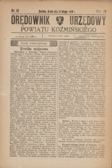 Orędownik Urzędowy Powiatu Koźmińskiego. R.39, nr 10 (3 lutego 1926)
